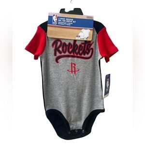 Houston Rockets NBA Store Infant Creeper, Bib and Bootie Set 18-24 Months New